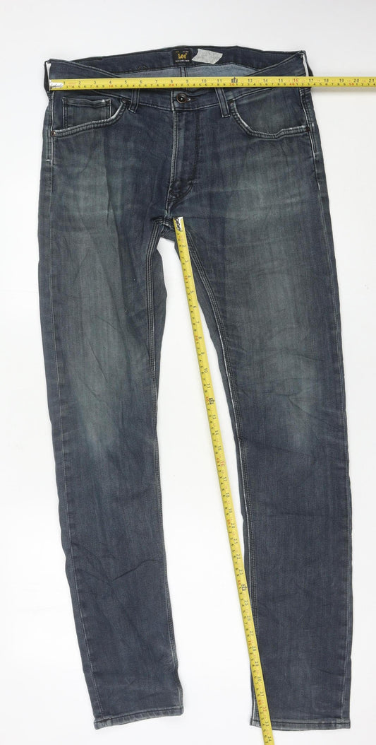 Lee Men’s Blue Skinny Slim Fit Luke Jeans W34 L34 Denim