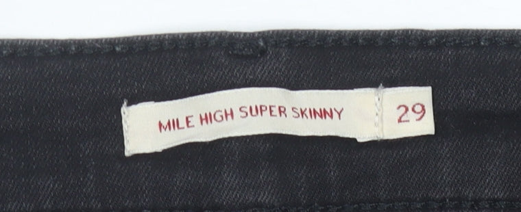 Levi's Women's Black Mile High Super Skinny Jeans Size 12 High Rise