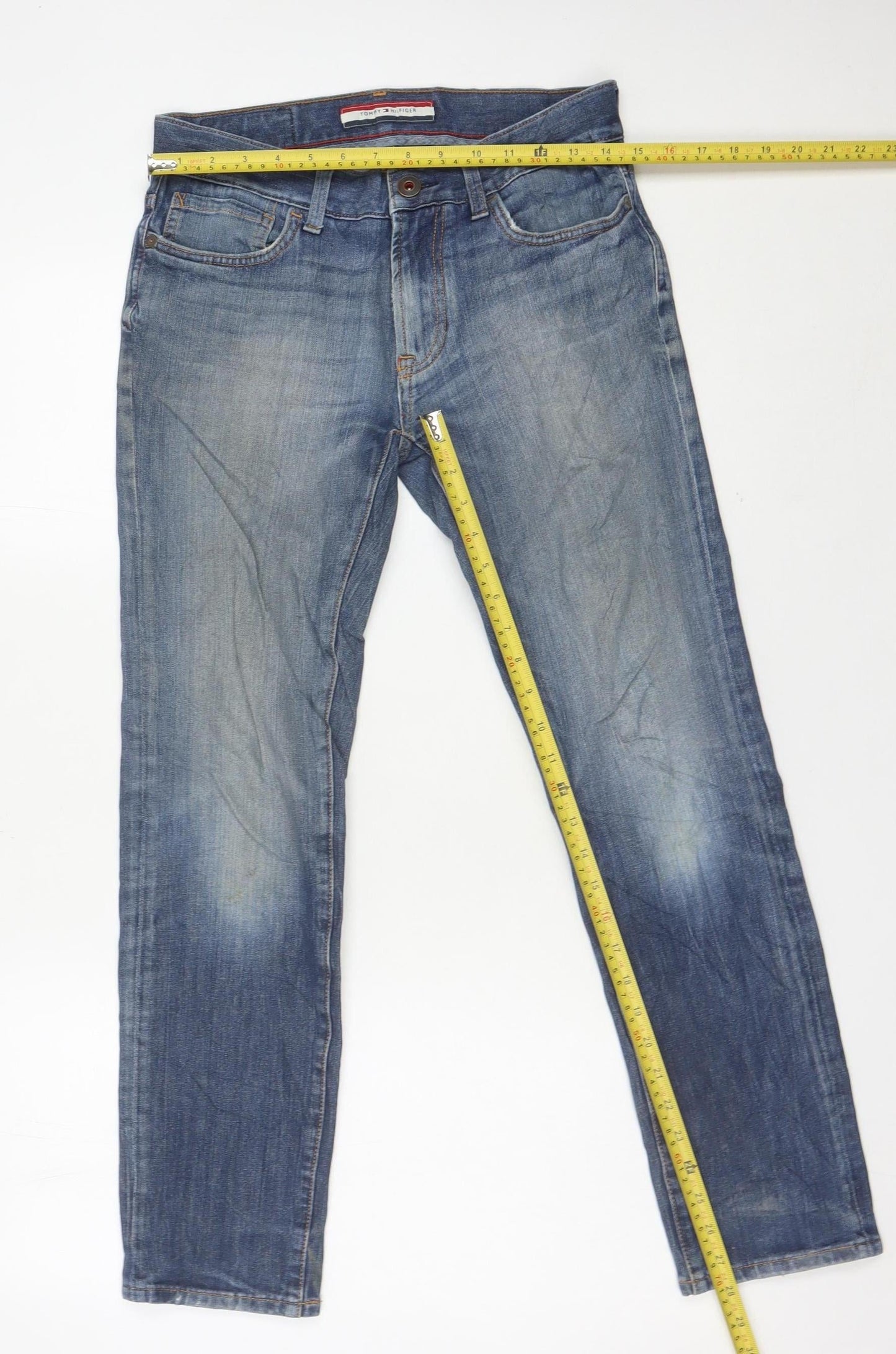 Mens UK Size 29 Tommy Hilfiger Slim Fit Straight Blue Jeans
