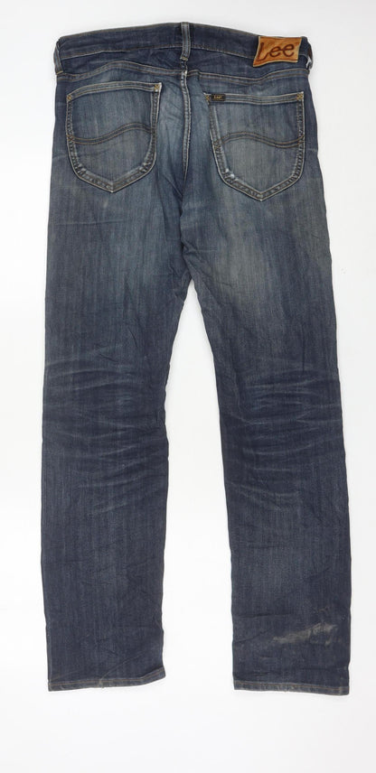 Lee Men’s Blue Straight Leg Jeans W31 L32 Daren Stretch Denim