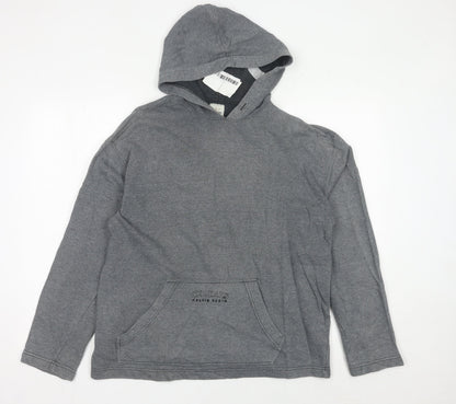 Mens UK Size L Calvin Klein Jeans Grey Pullover Hoodie