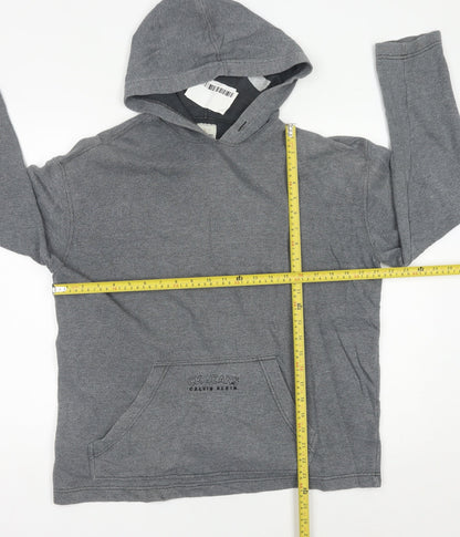 Mens UK Size L Calvin Klein Jeans Grey Pullover Hoodie