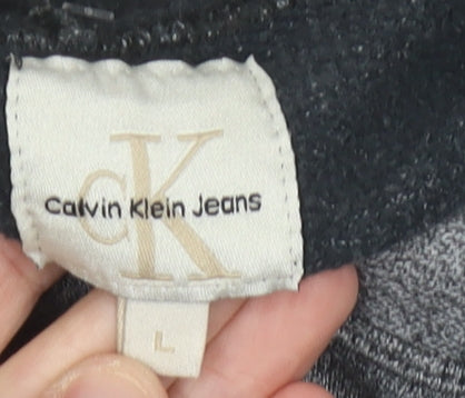Mens UK Size L Calvin Klein Jeans Grey Pullover Hoodie