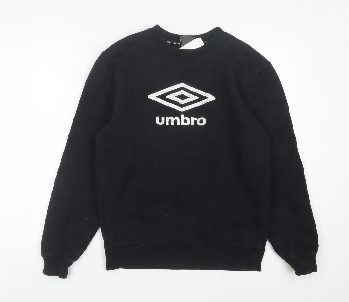 Umbro Boys Black Sweatshirt 14-15Y Regular Fit Crew Neck Pullover