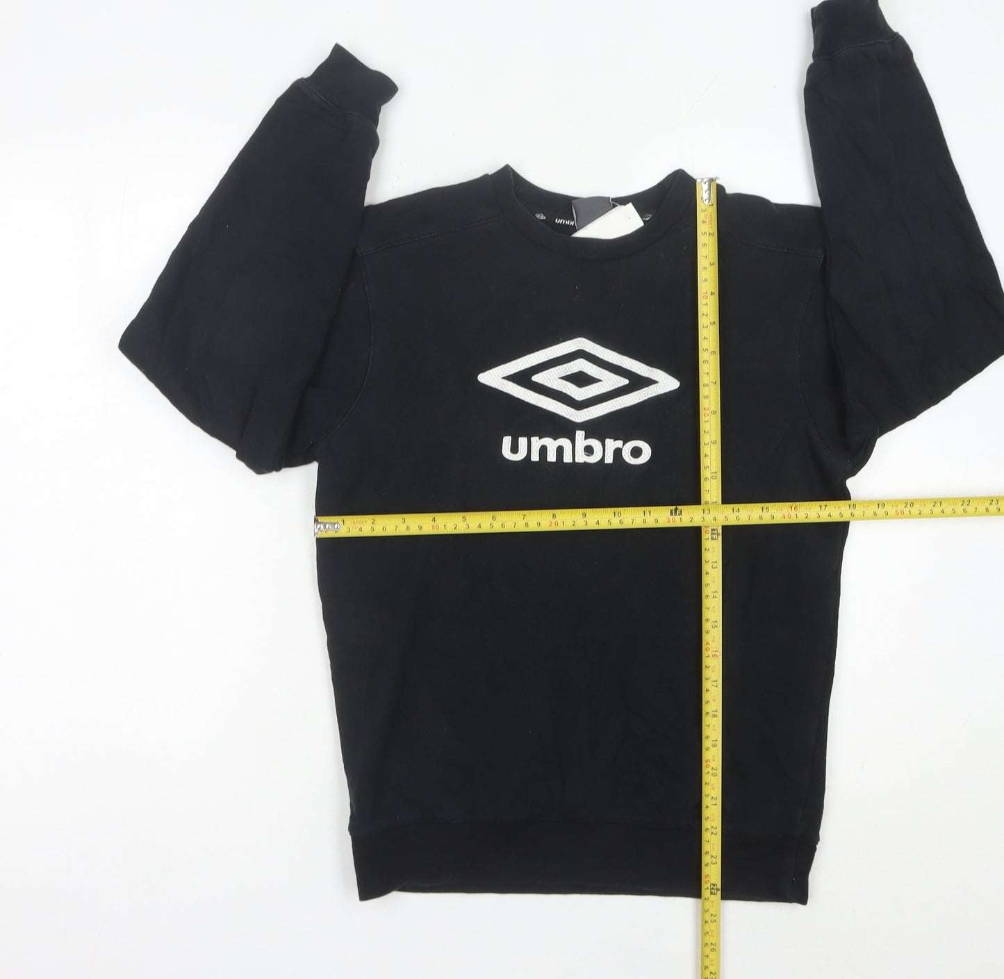 Umbro Boys Black Sweatshirt 14-15Y Regular Fit Crew Neck Pullover