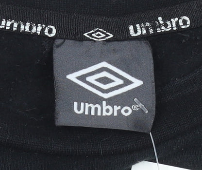 Umbro Boys Black Sweatshirt 14-15Y Regular Fit Crew Neck Pullover