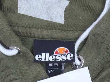 Mens UK Size M ellesse Green Pullover Hoodie