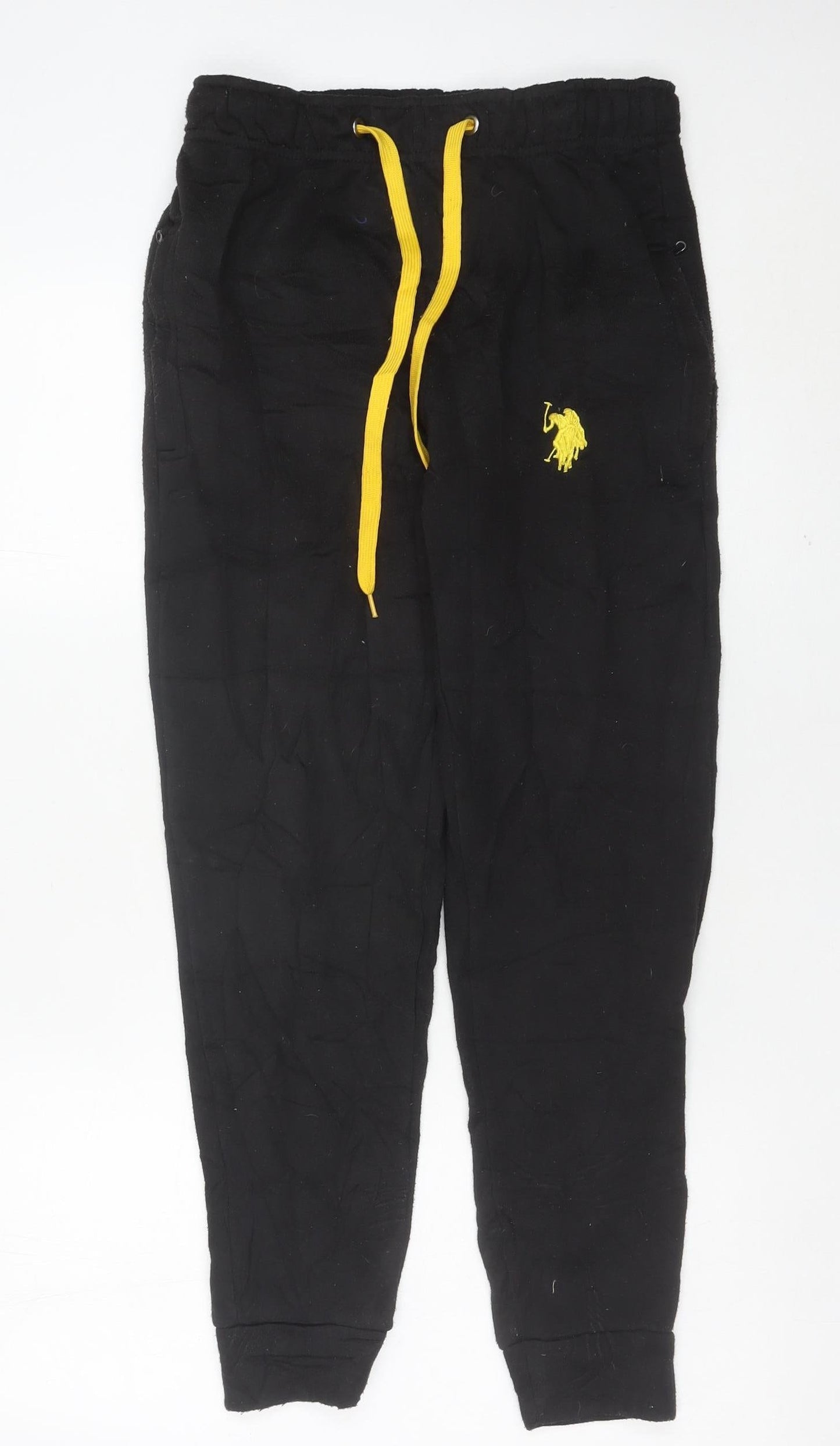 Mens UK Size S U.S. Polo Assn. Regular Fit Jogger Black Trousers