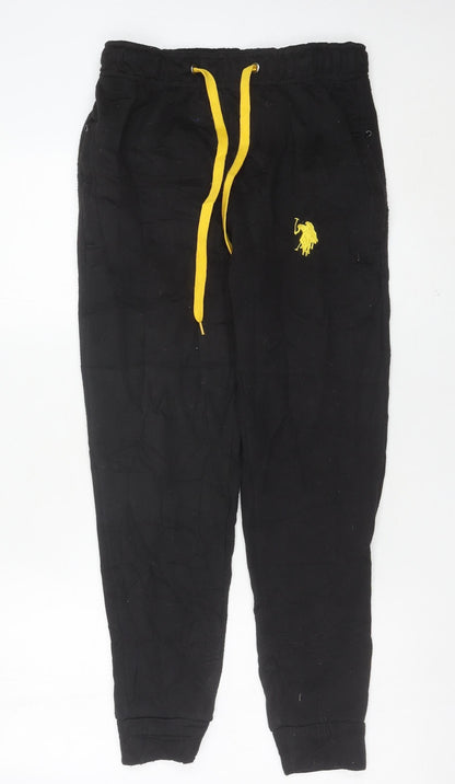 Mens UK Size S U.S. Polo Assn. Regular Fit Jogger Black Trousers
