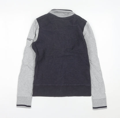 Fila Womens Varsity Jacket Size 8 Black Grey Cotton Blend Casual