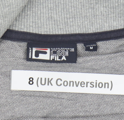 Fila Womens Varsity Jacket Size 8 Black Grey Cotton Blend Casual