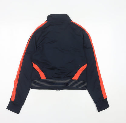 Nike Womens Blue Orange Track Jacket Size 10 Slim Fit Activewear