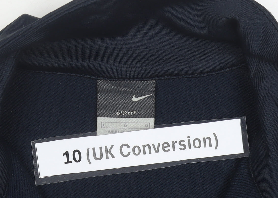 Nike Womens Blue Orange Track Jacket Size 10 Slim Fit Activewear