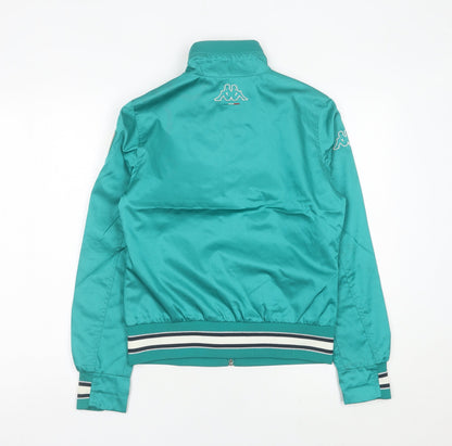 Kappa Womens Green Track Jacket Size 8 Italia Logo Full Zip