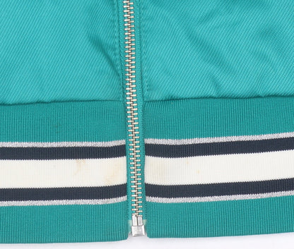 Kappa Womens Green Track Jacket Size 8 Italia Logo Full Zip