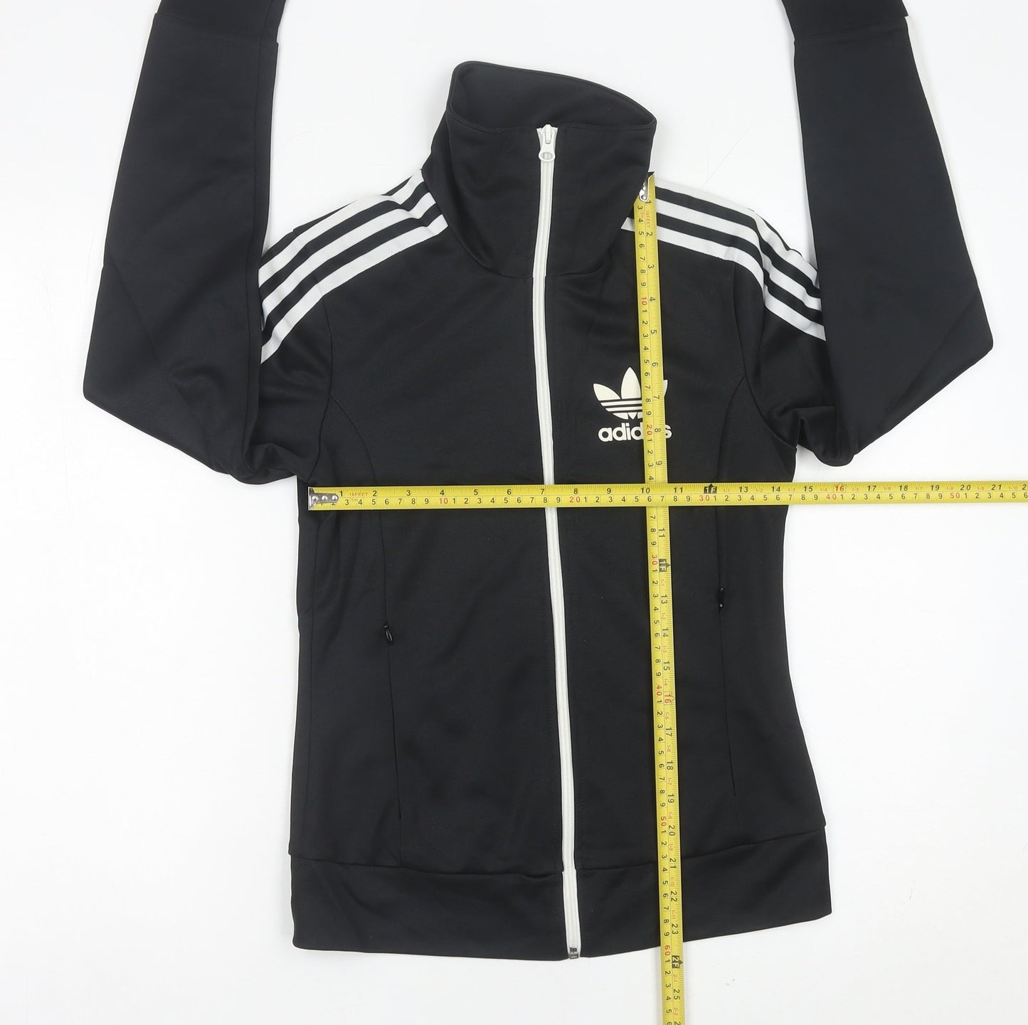 Adidas Womens Black Track Jacket Size 8 Full Zip Sports Top
