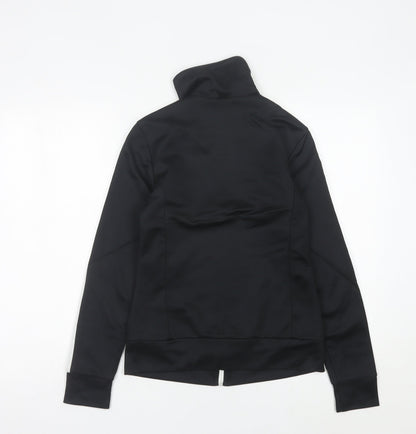 Adidas Womens Black Track Jacket Size 8 Full Zip Sports Top