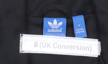 Adidas Womens Black Track Jacket Size 8 Full Zip Sports Top