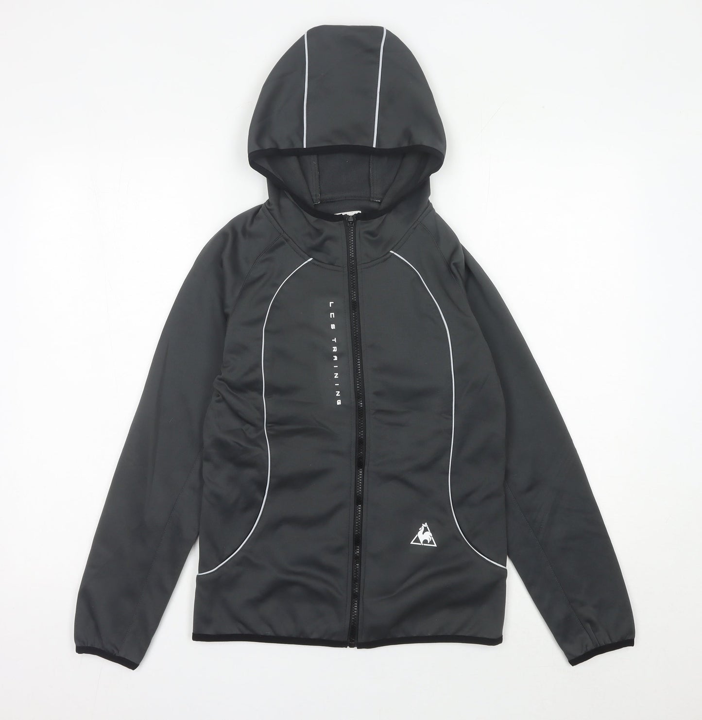 Le Coq Sportif Womens Black Size 8 Track Jacket Hooded Full Zip