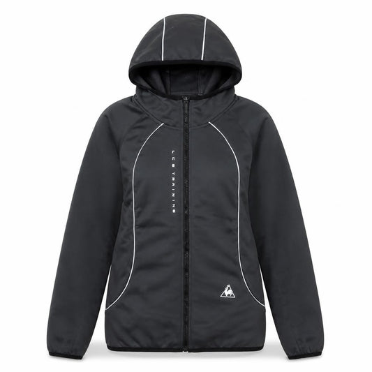 Le Coq Sportif Womens Black Size 8 Track Jacket Hooded Full Zip