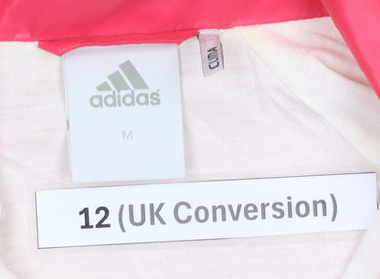 Adidas Womens Track Jacket Size 12 Yellow Pink White Colourblock