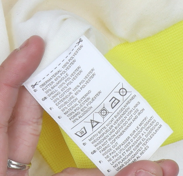 Adidas Womens Track Jacket Size 12 Yellow Pink White Colourblock