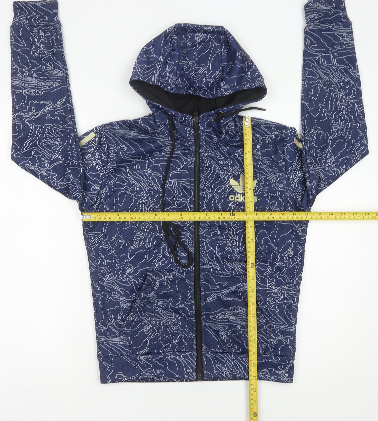 Adidas Womens Blue Track Jacket Size 12 Hooded Full Zip Sportswear