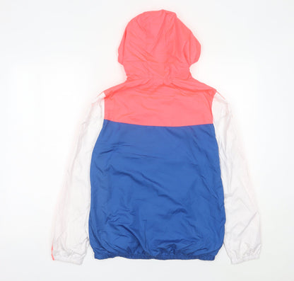 Adidas Women’s Pink White Blue Windbreaker Jacket UK 8