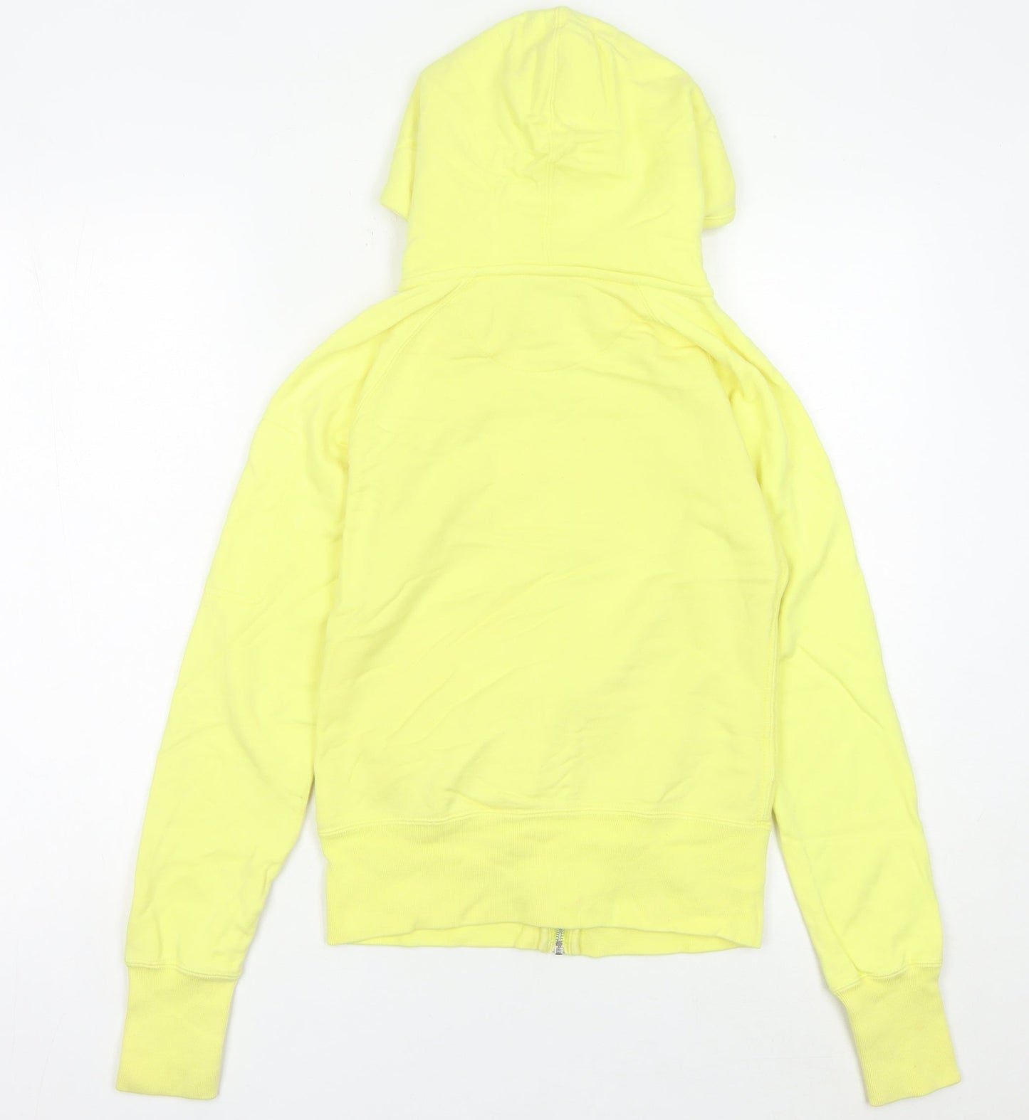 Nike Womens Yellow Full Zip Hoodie Size 8 Cotton Sportswear