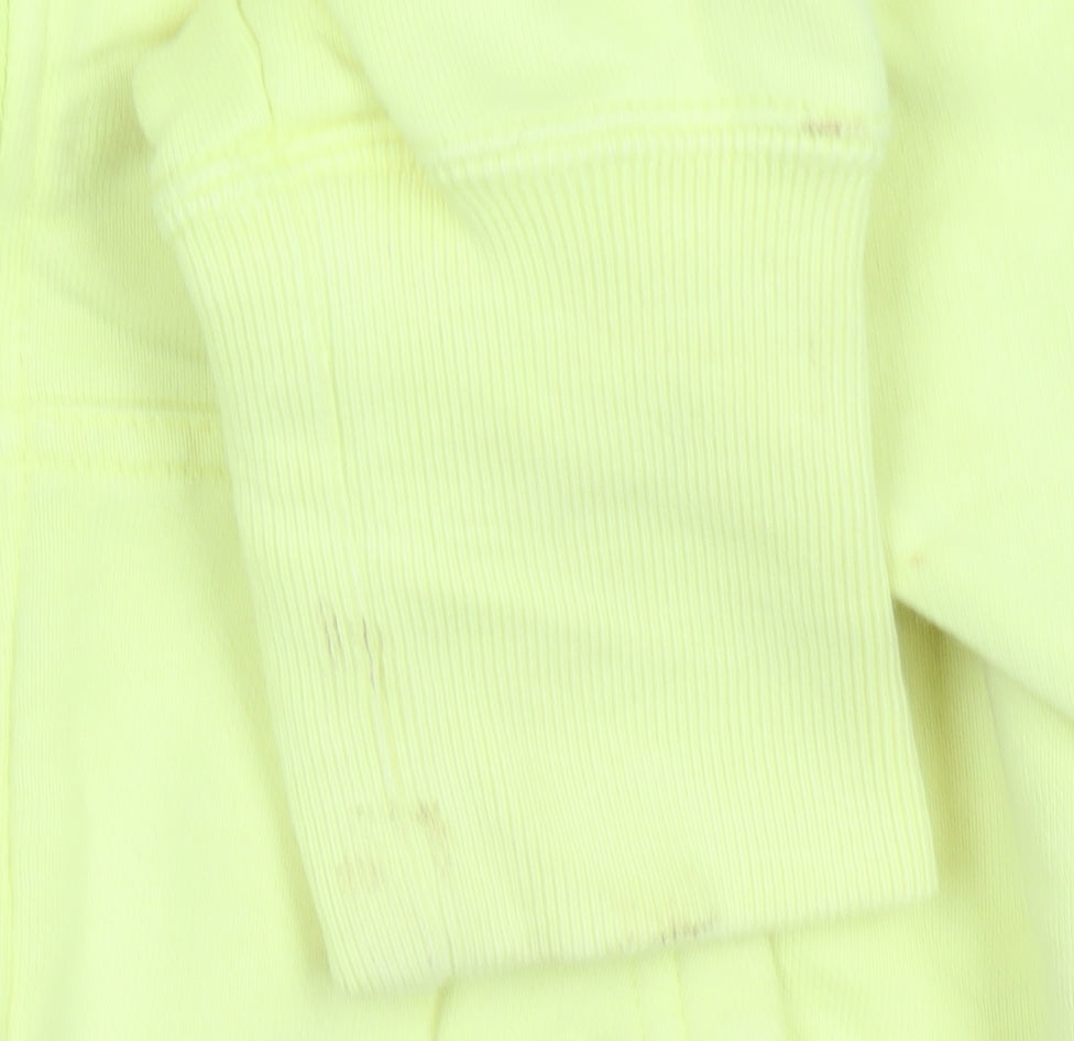 Nike Womens Yellow Full Zip Hoodie Size 8 Cotton Sportswear