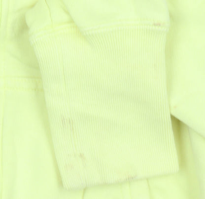 Nike Womens Yellow Full Zip Hoodie Size 8 Cotton Sportswear