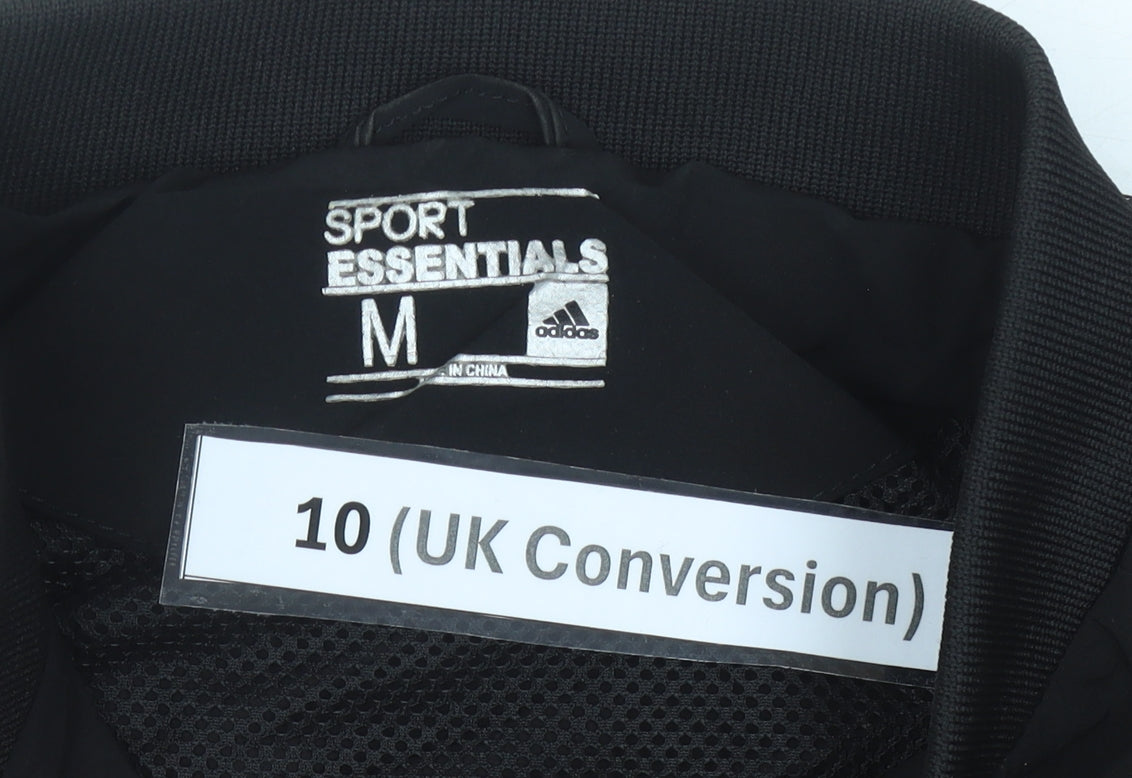 Adidas Womens Black Size 10 Track Jacket Full Zip Sport Essentials