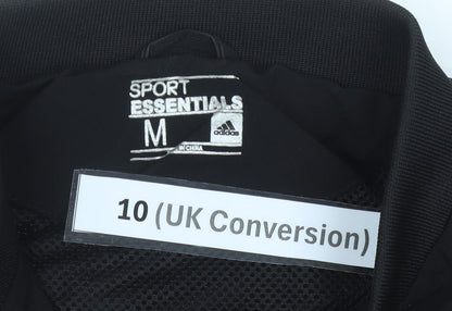 Adidas Womens Black Size 10 Track Jacket Full Zip Sport Essentials