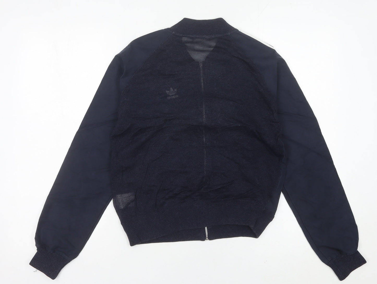 Adidas Womens Black Track Jacket Size 10 Full Zip Long Sleeve