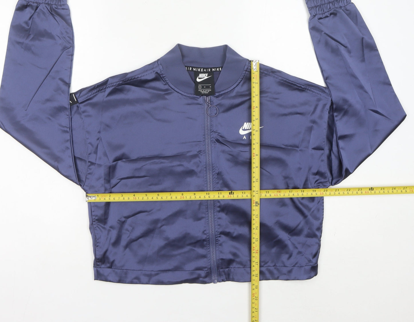 Nike Womens Blue Track Jacket Size 12 Cropped Lightweight Zip