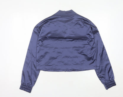 Nike Womens Blue Track Jacket Size 12 Cropped Lightweight Zip