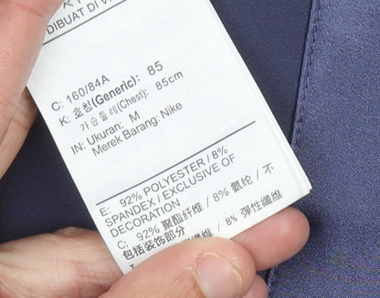 Nike Womens Blue Track Jacket Size 12 Cropped Lightweight Zip