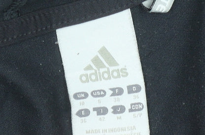 Adidas Womens Black Size 10 Track Jacket Hooded Full Zip Activewear