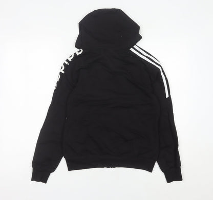 Adidas Womens Black Size 10 Track Jacket Hoodie Activewear Cotton