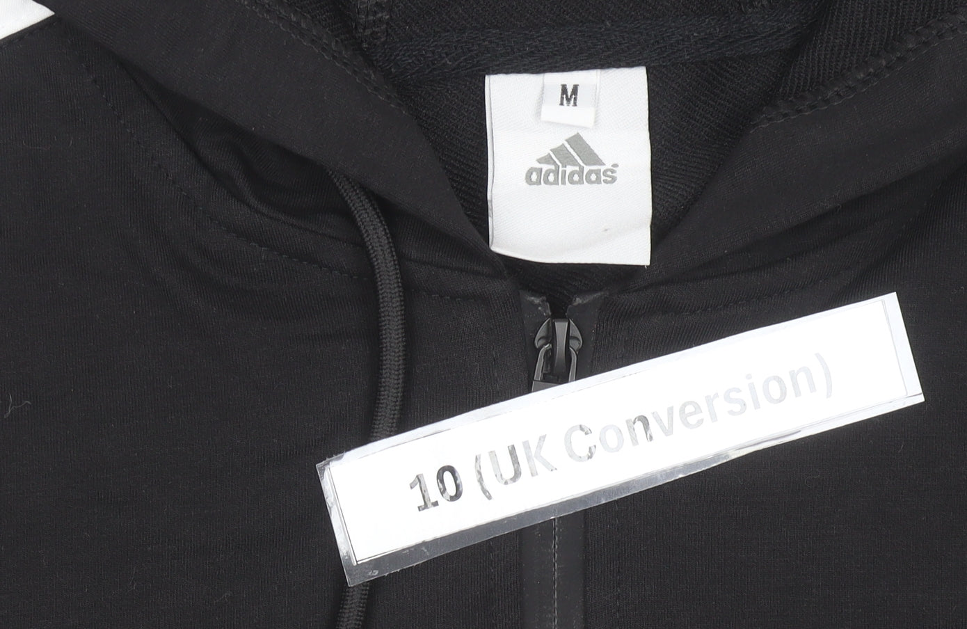 Adidas Womens Black Size 10 Track Jacket Hoodie Activewear Cotton