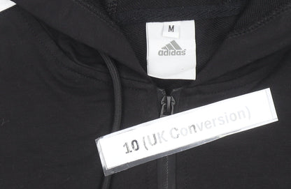 Adidas Womens Black Size 10 Track Jacket Hoodie Activewear Cotton