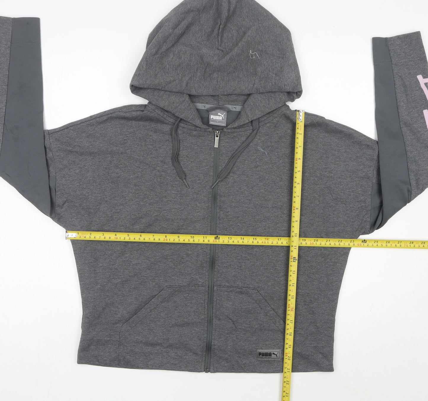 Puma Women Grey Size 16 Full Zip Hooded Activewear Jacket