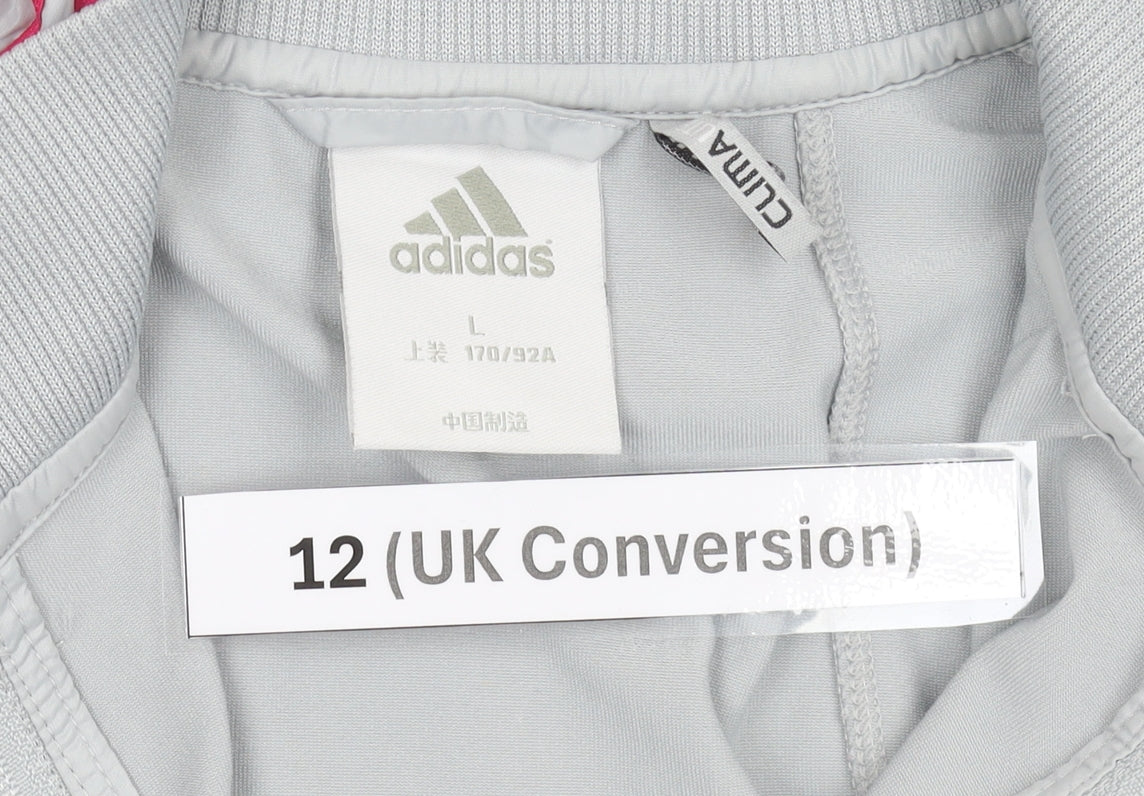 Adidas Womens Grey Size 12 Sleeveless Hooded Sports Jacket
