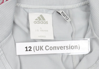 Adidas Womens Grey Size 12 Sleeveless Hooded Sports Jacket