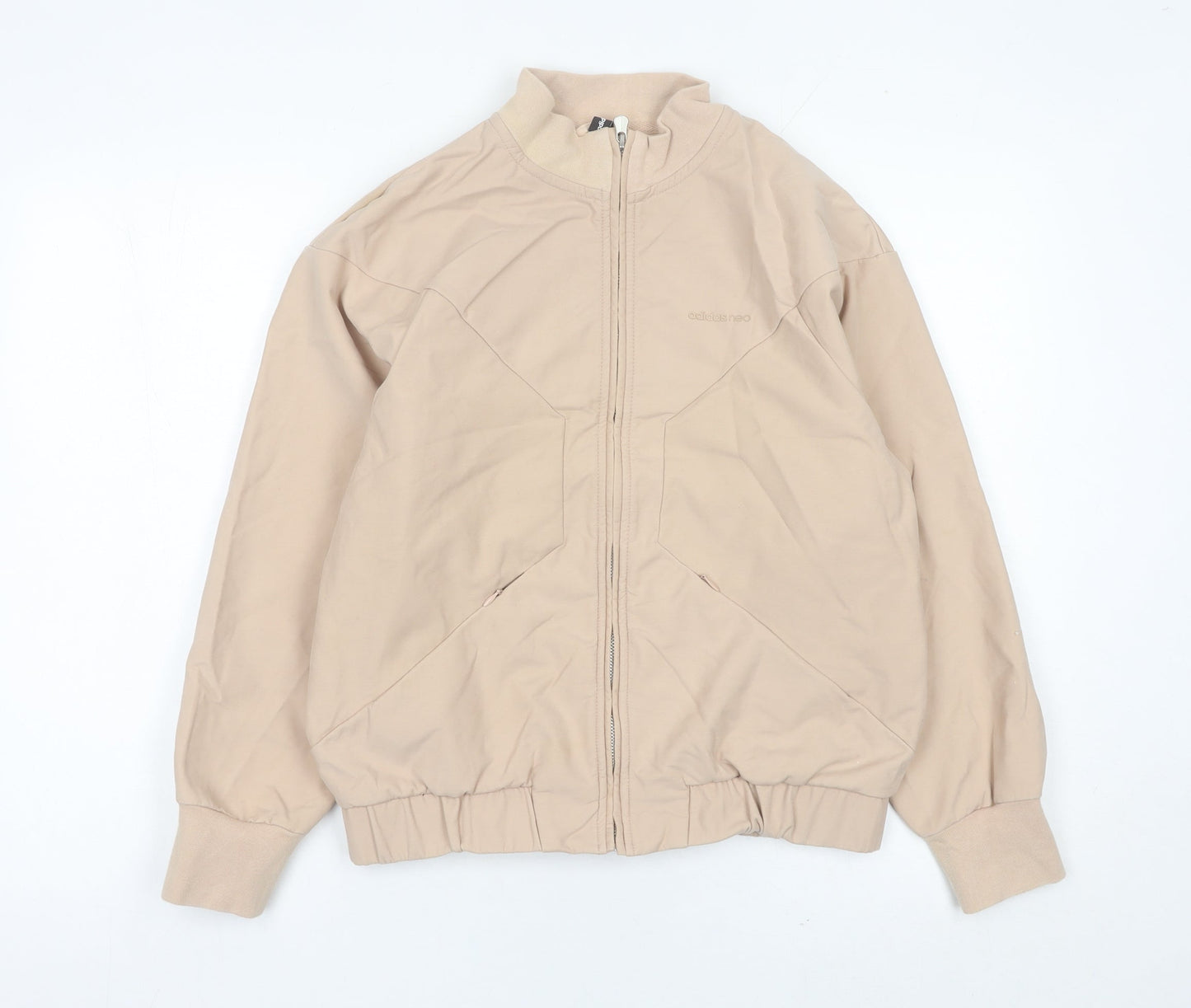 Adidas Women Beige Size 14 Track Jacket Lightweight Activewear