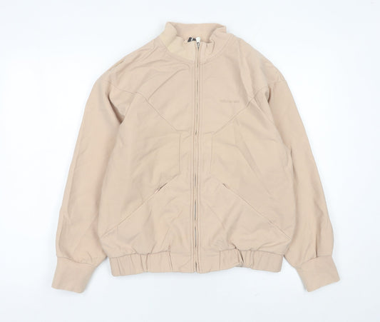 Adidas Women Beige Size 14 Track Jacket Lightweight Activewear