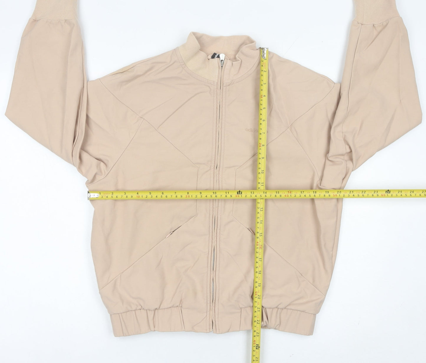 Adidas Women Beige Size 14 Track Jacket Lightweight Activewear