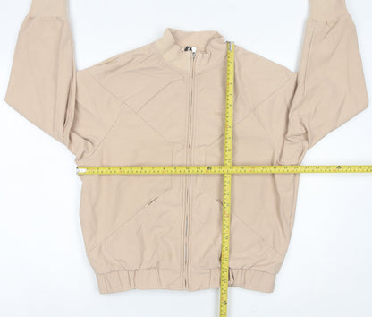 Adidas Women Beige Size 14 Track Jacket Lightweight Activewear