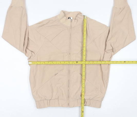 Adidas Women Beige Size 14 Track Jacket Lightweight Activewear