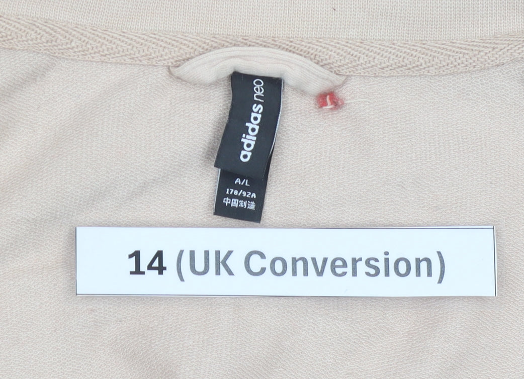 Adidas Women Beige Size 14 Track Jacket Lightweight Activewear